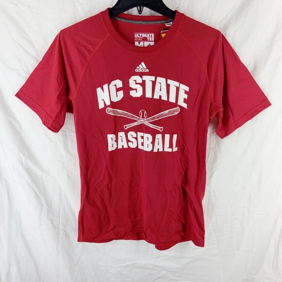 Adidas Climalite Vintage Red North Carolina Wolfpack Baseball T-Shirt Size M - Picture 4 of 11